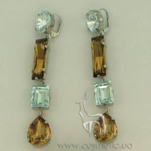 Earrings 98938 aqua beige
