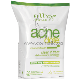 ���������� ��������� �������� ��� ���������� ���� Alba Botanica Acne Dote Oil-Free Daily Cleansing Towelettes