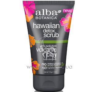 ������ ����� ���������� � ������������� ������ Alba Botanica Hawaiian Volcanic Detox Scrub with Anti-pollution Volcanic Clay