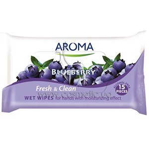 ������� �������� �������� Aroma Fresh & Clean Blueberry Wet Wipes