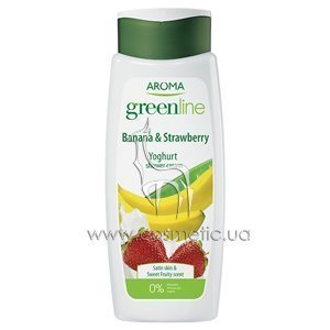 ����-���� ��� ���� ������ � �������� Aroma Greenline Yoghurt Shower Cream Banana & Strawberry