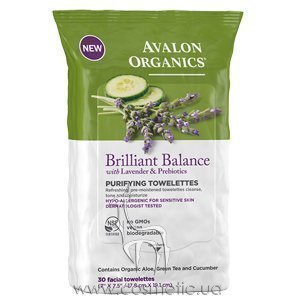 ��������� ������� �������� � ���������� ������� � ������������ Avalon Organics Brilliant Balance Purifying Towelettes with Lavender & Prebiotics