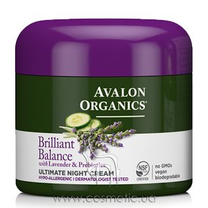 ������������� ������ ���� � ���������� ������� � ������������ Avalon Organics Brilliant Balance Ultimate Night Cream with Lavender & Prebiotics
