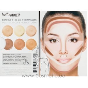 �������� ������� ��� ����������������� ���� Bellapierre Contour & Highlight Cream Palette