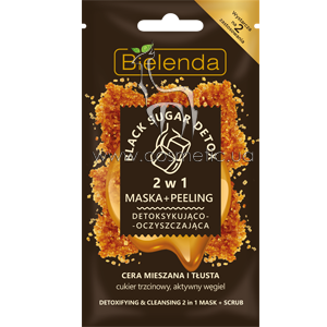 �����-������ 2�1 �������-�������� Bielenda Black Sugar Detox Maska + Peeling 2in1