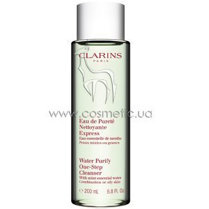 ��������� �������� � ���������� ������� ��� ��������������� � ������ ���� Clarins Water Purify One-Step Cleanser With Mint Essential Water