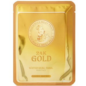 ����� �������� � ������� � �������� ������ Elizavecca 24k Gold Water Dew Snail Mask