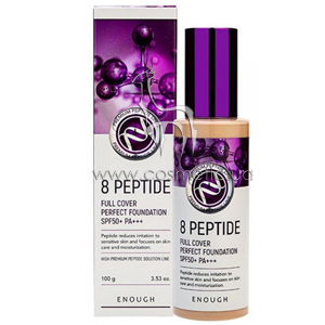 ��������� ���� � ��������� Enough 8 Peptide Full Cover Perfect Foundation SPF50+ PA+++