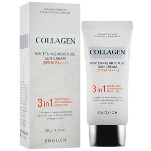 �������������� ���� ��� ���� � ������� ���������� Enough Collagen 3in1 Whitening Moisture Sun Cream SPF50 PA+++