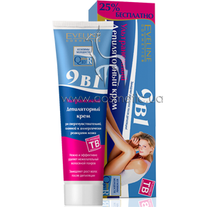 ������������ ������������ ���� 9�1 Eveline Cosmetics Q10+R Depilatory Cream 9in1