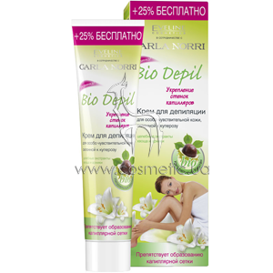 ���� ��� ��������� ��� ����� �������������� ����, �������� � �������� Eveline Cosmetics Depilation Bio Depil Depilatory Cream Sensitive Skin&Broken Capillaries