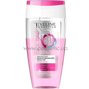 �������� ��� ������ ������� � ���� � ��� 3�1 Eveline Cosmetics Facemed+ Eye & Lip Make-Up Remover Rose Oil 3in1