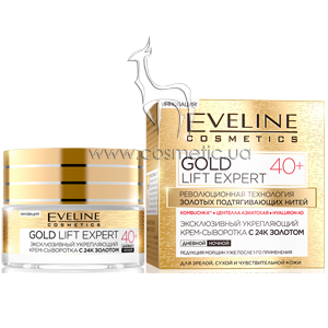 ����������� ����-��������� 40+ Eveline Cosmetics Gold Lift Expert 40+ Face Firming Cream Serum with 24K Gold