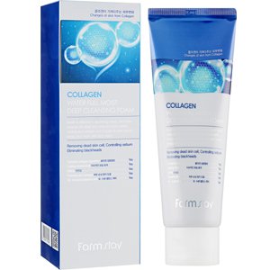 ����������� ����� ��� ���� � ���������� FarmStay Collagen Water Full Moist Deep Cleansing Foam