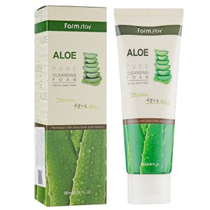 ����� ��� �������� � ���������� ���� FarmStay Pure Cleansing Foam Aloe