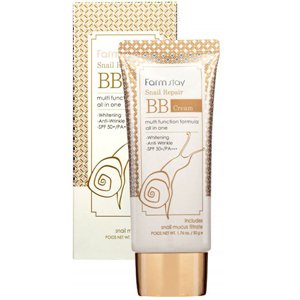 BB-���� � ������� ������ SPF 50+ FarmStay Snail Repair BB Cream SPF 50+