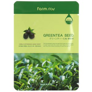 �������� ����� � ����������� ���������� ����� �������� ��� FarmStay Visible Difference Mask Sheet Green Tea Seed