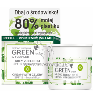 ������� ���� � ����������� �������� SPF15 �� ��������� Floslek Green For Skin Day Cream SPF15