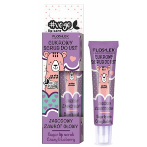�������� ����� ��� ��� ������������ ������� Floslek Vege Lip Care Sugar Lip Scrub Crazy Bleuberry