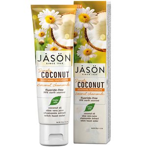 ������ ����� ������������� � ������ ������ � �������� Jason Simply Coconut Soothing Toothpaste Coconut & Chamomile