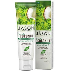 ������ ����� ������������� � ������� ������ � ���� Jason Simply Coconut Strengthening Toothpaste Coconut & Mint Oil