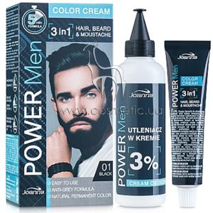 ������� ������ 3�1 ��� �����, ������ � ���� Joanna Power Man 3in1 Color Cream Hair, Beard & Moustache