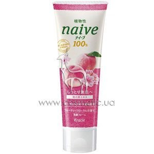 ����� ��� �������� � ���������� ������� Kanebo Naive 100% Cleansing Foam Peach Extract