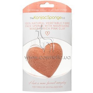 �����-�������� ��� ���� � ���� Konjac Premium Heart Sponge French Pink Clay