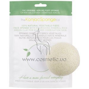 ����� ��� �������� ���� � ������� ������ Konjac Sponge Facial Puff Green Clay