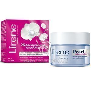 ������� ����-��������� ���������� ���������� Lirene Pearl Rejuvenation Beauty Glow Smoothing Day Cream-Serum SPF 15