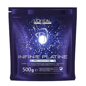 ���������� ����������� ����������� ����� � ��������� L'Oreal Professionnel Infinie Platine Pro-Keratine Powder