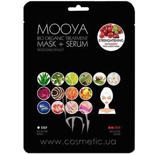 ����������� ����� + ��������� ��� ���� � ������� MOOYA Bio Organic Treatment Strengthening Cranberry Face Mask + Serum
