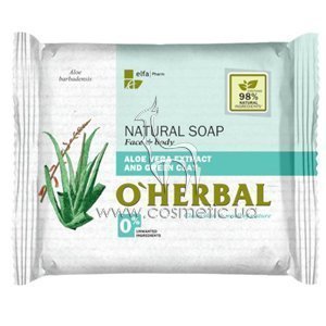 ����������� ���� � ���������� ���� ���� � ������� ������ O'Herbal Aloe Vera Extract and Green Clay Natural Soap