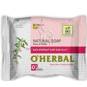 ����������� ���� � ���������� ����� � ������� ������ O'Herbal Goji Extract and Red Clay Natural Soap