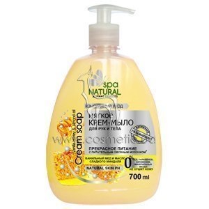 ������ ����-���� ���������� ��� � ����� �������� �������� SPA Natural Soft Cream-Soap Vanilla Honey & Sweet Almond Oil