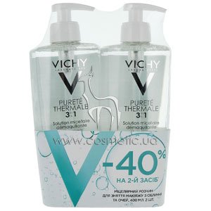 �����-����� ����������� ������� ��� ������ ������� � ���� � ���� Vichy Purete Thermale Solution Micellaire Demaquillante 3 in 1 Promo-Set